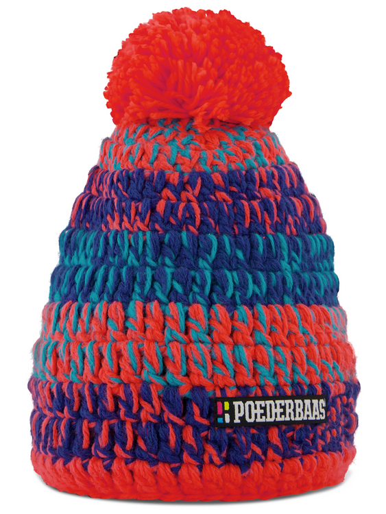 Poederbaas Classic Colorful Beanie/Muts - Blauw/Oranje