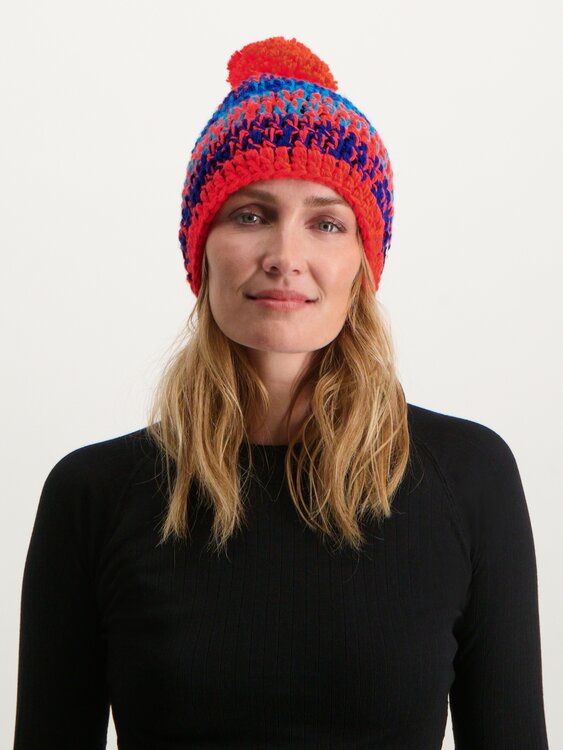 Poederbaas Classic Colorful Beanie/Muts - Blauw/Oranje