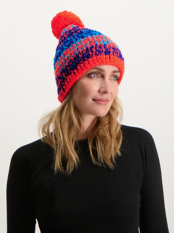 Poederbaas Classic Colorful Beanie/Muts - Blauw/Oranje