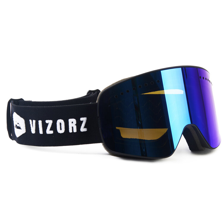 Skibril Vizorz zwart met magnetisch vizier - Incl hardcase en opberghoesje - Keuze uit diverse glazen