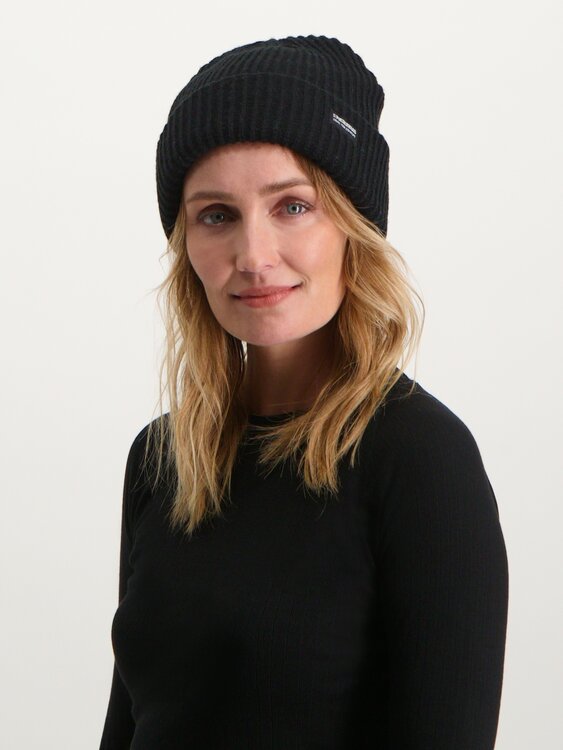 Poederbaas Royal Rib Beanie/Muts - Zwart