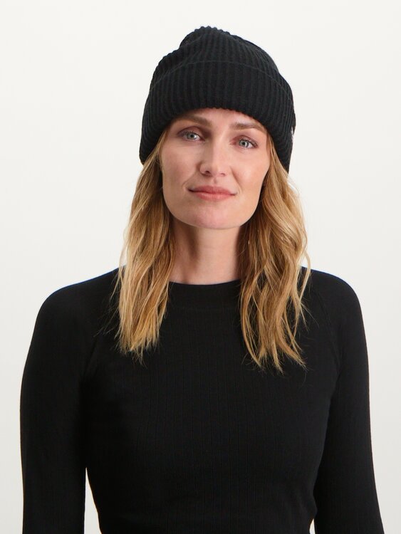 Poederbaas Royal Rib Beanie/Muts - Zwart