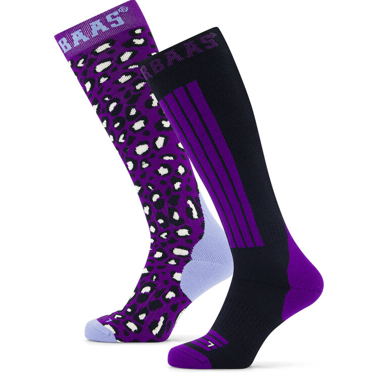 Poederbaas Skisokken Panther - Purple Multi - 2 Pack