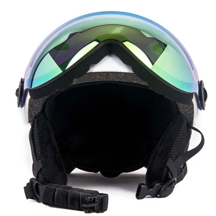 Skihelm Vizorz wit  - Incl hoes, vizier oranje en vizier grijs/goud - Maat L