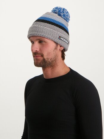 Poederbaas Classic Colorful Beanie/Muts 2.0 - Grijs/Blauw