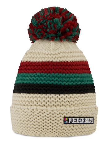 Poederbaas Classic Colorful Beanie/Muts 2.0 - Cr&egrave;me/Groen