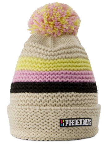 Poederbaas Classic Colorful Beanie/Muts 2.0 - Cr&egrave;me/Roze