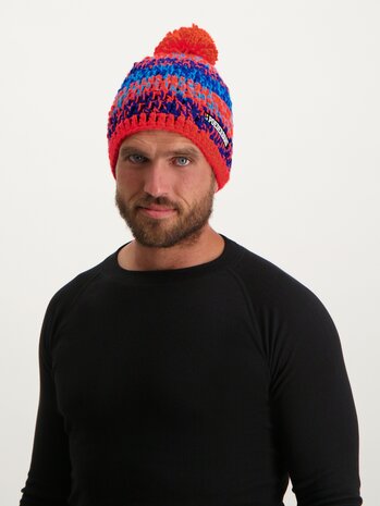 Poederbaas Classic Colorful Beanie/Muts - Blauw/Oranje