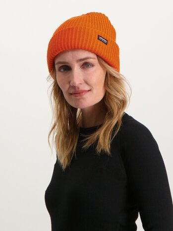 Poederbaas Royal Rib Beanie/Muts - Oranje