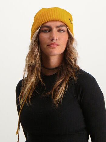 Poederbaas Royal Rib Beanie/Muts - Geel