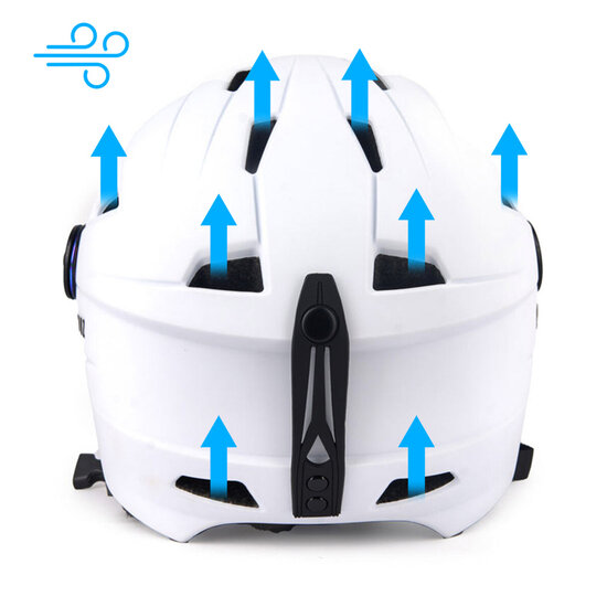 Skihelm Vizorz wit  - Incl hoes, vizier oranje en vizier grijs/goud - Maat L