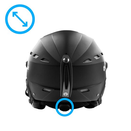 Skihelm Vizorz Lux zwart - Dubbel vizier (zilver en oranje) en hoes - Maat L