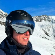 Skihelm Vizorz Lux zwart - Dubbel vizier (zilver en oranje) en hoes - Maat L