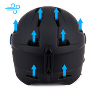 Skihelm Vizorz zwart - Incl hoes, vizier oranje en vizier grijs/goud - Maat L