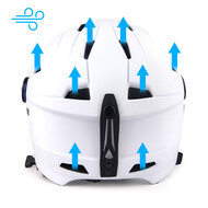 Skihelm Vizorz wit  - Incl hoes, vizier oranje en vizier grijs/goud - Maat L