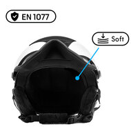 Skihelm Vizorz Lux zwart - Dubbel vizier (zilver en oranje) en hoes - Maat M