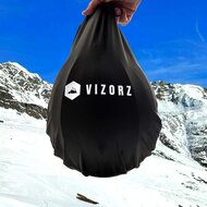 Skihelm Vizorz Lux zwart - Dubbel vizier (zilver en oranje) en hoes - Maat M