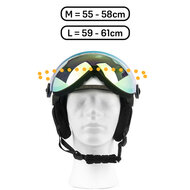 Skihelm Vizorz wit - Incl hoes, vizier oranje en vizier grijs/goud - Maat M