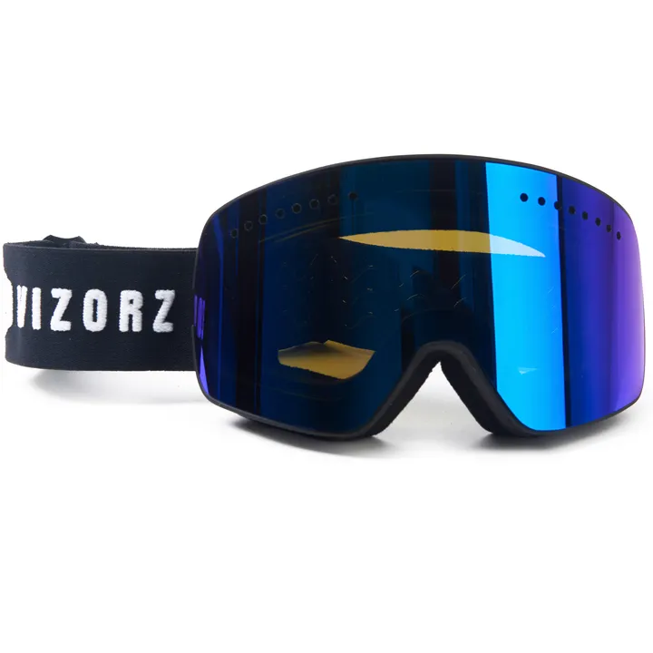 Skibril Vizorz zwart met magnetisch vizier - Incl hardcase en opberghoesje - Keuze uit diverse glazen